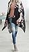 Geckatte Women's Floral Print Cardigan Chiffon Loose Swing Kimono Capes 3/4 Sleeve Irregular Tops