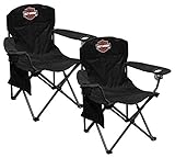 HARLEY-DAVIDSON Compact Bar & Shield XL Chair w/Drink Holder/Carry Bag Set of 2