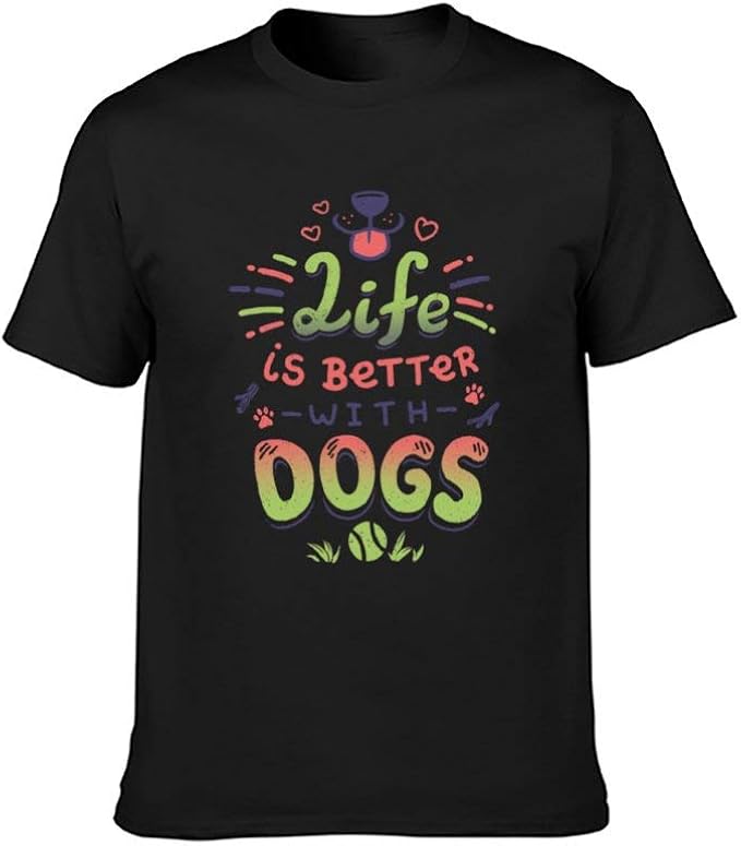 Life is Better with A Dog Women's Short Sleeve TShirt Casual Graphic