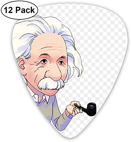 Anticso Custom Guitar Picks, Smoking Fun Cool Einstein Weird Novelty Guitar Pick,Jewelry Gift For Guitar Lover,12 Pack