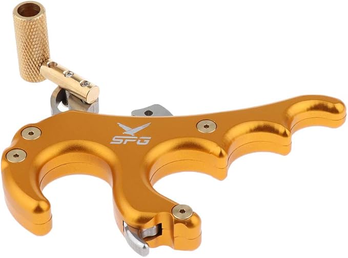 Bow Release Trigger Thumb 4 Finger Compound Bow Button Release Aid Gold