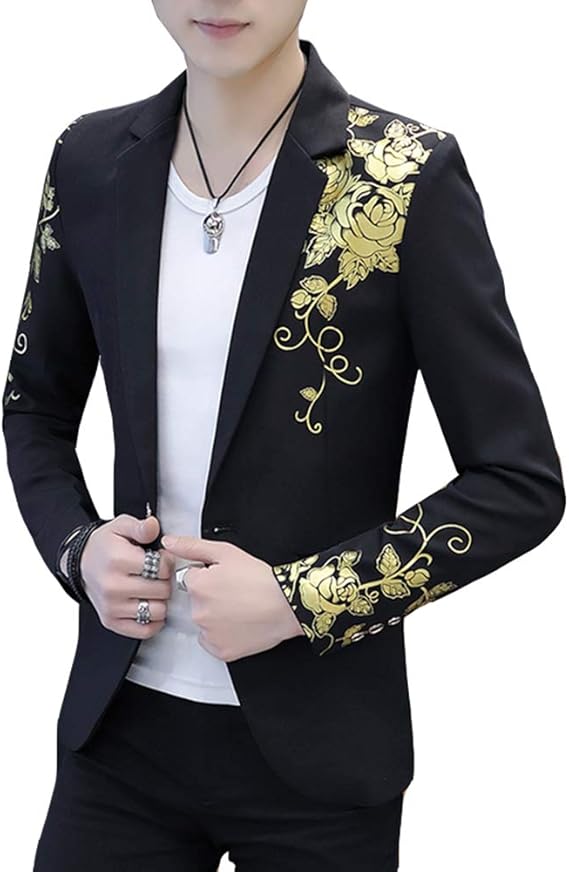 Amazon テーラードジャケット メンズ ジャケット プリント ビジネス パーティー 結婚式 スタイリッシュスーツ ジャケット カジュアル リクルートスーツコート 結婚式 発表会 スーツジャケット 卒業式 面接 入学式 男性用 オシャレ コート ジャケット 通販