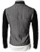 H2H Mens Herringbone Cardigan Sweater of Knitted Sleeves Black US S/Asia M (KMOSWL015)