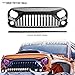 TOPFIRE UPGRADED FRONT GRILL FOR JEEP WRANGLER RUBICON SAHARA SPORT JK/JKU 2007-2018 (MATTE BLACK)