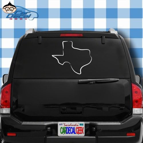 Texas State Outline Vinyl Decal Sticker for Car Truck Window Laptop Macbook Wall Cooler Tumbler | Die-cut/No Background | Multiple Sizes and Colors, 14-Inch - White