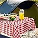 YEMYHOM Rectangle Tablecloth 60 x 104 Inch Spill-proof Oil-Proof Microfiber Table Cover Machine Washable Indoor Outdoor Rectangular Table Cloth for Spring Summer Party Picnic (Red and White Checkered)