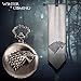 SIBOSUN Pocket Watch Steampunk Wolf Wolves Pattern Mens Chain Black Quartz Direwolf House Stark Game of Thrones