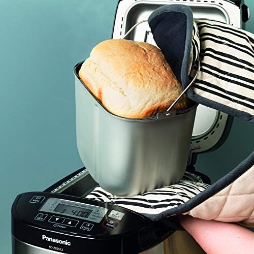 Panasonic Machine à Pain SD-ZB2512KXE, 33 Programmes, Spécial Pain sans Gluten, Pâte à Pizza, Pain Complet, Confiture, 3 tailles de Pain - M, L, XL - Inox