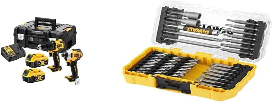 DEWALT 18V XR Brushless Compact Twin Pack 2x4.0Ah Batteries Charger