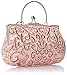 MG Collection Adele Embroidered Seed Beaded Evening Baguette Clutch Purse, Champagne, One Size