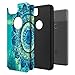 Rosebono Compatible With Google Pixel 2 XL Case, Hybrid Dual Layer Shockproof Hard Cover Vintage Graphic Fashion Cute Colorful Silicone Skin For Google Pixel 2XL (Green Mandala)