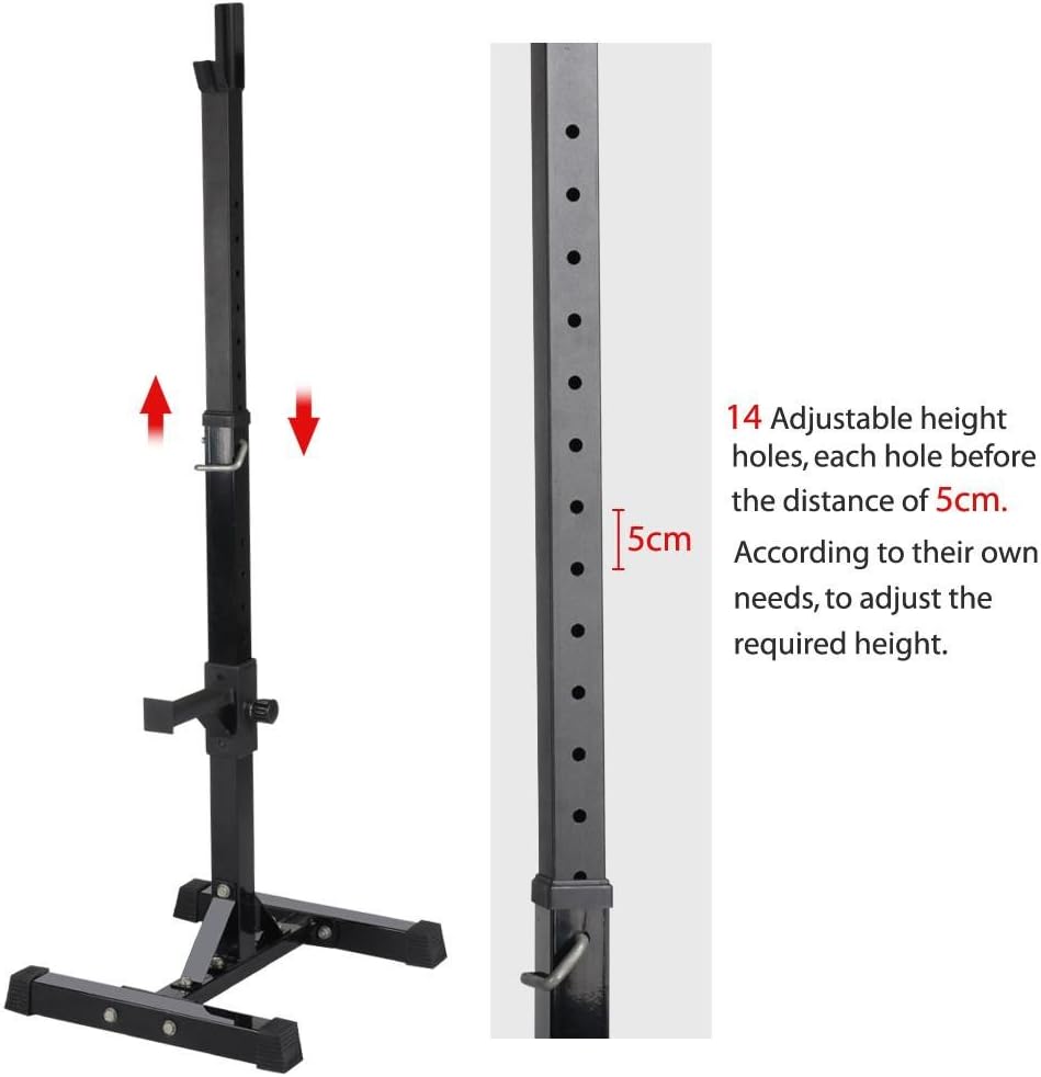 Topeakmart 45-70.5in Adjustable Squat Rack Dipping Station Barbell Rack Dip Stand Fitness Bench Press Equipment Home & Gym : Sports & Outdoors