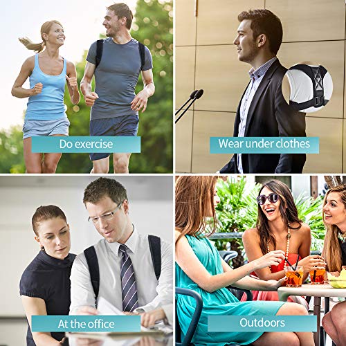 LeBoLike Posture Corrector for Men and Women - Adjustable and Comfortable Upper Back Brace for Clavicle Support and Providing Pain Relief from Neck Back and Shoulder (Universal)
