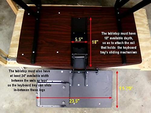 D-KB-DK Slidable Underdesk Ergo Keyboard Shelf w/Mouse Tray