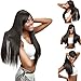 Beauty Forever Hair Brazilian Virgin Straight Hair Weave 3 Bundles with 1 Piece 3 Part Lace Closure 100% Unprocessed Human Hair Extensions Natural Color 16 18 20+14 Closure