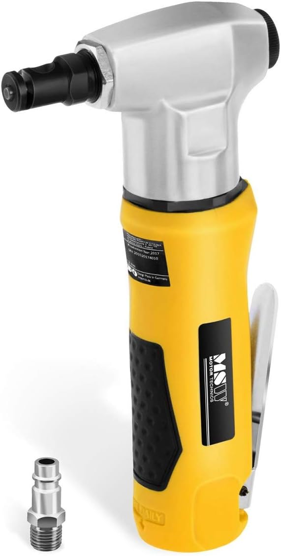 MSW MSW-AN16GB Air Nibbler Cutter Metal Cutter (3.800 RPM, Cutting Thickness Width: 1,2 mm, Operating Pressure: 6,3 bar, Adjustable Anvil) Yellow