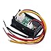 DROK Digital Current Tester Multimeter DC 100V Volt 2A Ampere Battery Monitor Gauge 2in1 Red/Blue 2-Color LED Display Car Automotive 12V 24V Built-in Shunt
