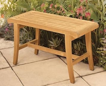 Amazon.com : New Grade A Teak Wood Luxurious Outdoor Garden Bath ... Amazon.com : New Grade A Teak Wood Luxurious Outdoor Garden Bath ... - New Grade A Teak Wood Luxurious Outdoor Garden Bath Stool / Occasional Bench
