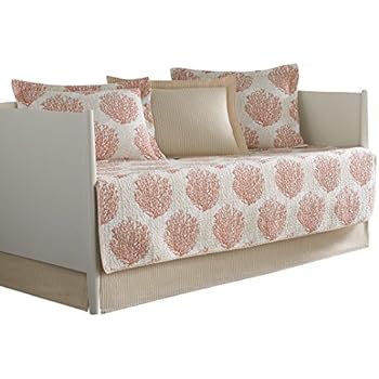 Amazon.com: Faux Leather Black Daybed Cover 5pc Pillow set 172 ... Amazon.com: Faux Leather Black Daybed Cover 5pc Pillow set 172 ... - Laura Ashley 5-Piece Coral Coast Daybed Cover Set, Twin, Floral