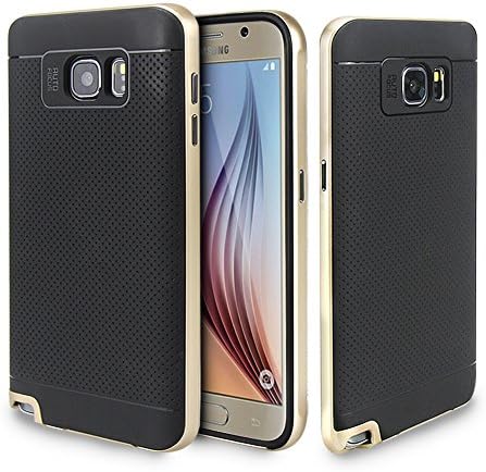 Galaxy Note 5 Case, Ambercase Drop Protection Slim Flexible TPU Case Cover with PC Bumper, Shock Absorption Anti-Slip/Scratch Grip Case for Samsung Galaxy Note 5-Black &amp; Champagne Gold