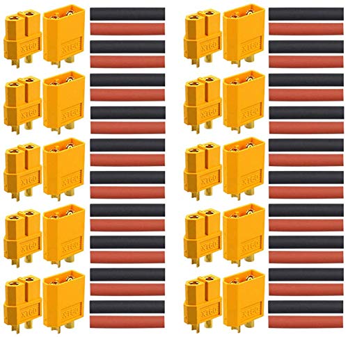 RUNCCI-YUN® 20Pcs XT60 Male Female Bullet Connectors, XT60 Battery Connectors for RC Lipo Battery(10pcs Male Connector & 10pcs Female Connector)