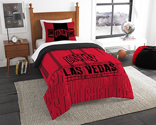 The Northwest Company Officially Licensed NCAA UNLV Rebels Modern Take Twin Comforter and Sham
