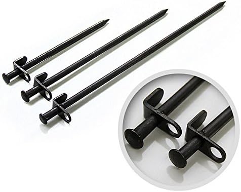 Youshe Forged Steel Burly Tent Solid Stakes Casting Pegs Footprint 15inch (5-Pack) - 15 Inch