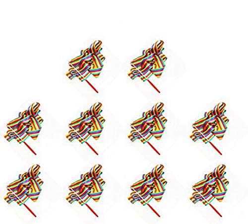 HOMEBT 2M Pieces Dance Ribbons Streamers Rhythmic Gymnastics Ribbon Wands for Kids Artistic Dancing, Baton Twirling Colorful 10PCS