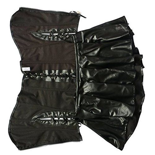 KUOSE Damen Schwarz Vollbrust Kunstleder Corsagenkleid Korsett Übergrößen S-6XL – Bild 4