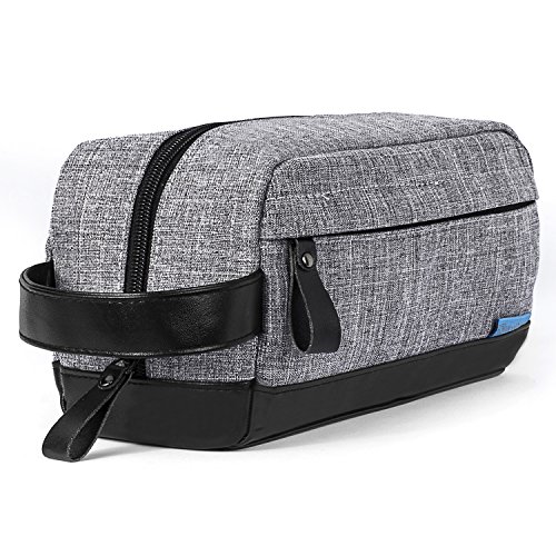 Toiletry Bag Travel Cosmetic Bag,Made With Quality Nylon and Pu Leather, Portable & Roomy & Rugged & Water Resistant Shaving Dopp Kit for Travel,Gym,Grooming Cosmetic Makeup Bag for Men/Women
