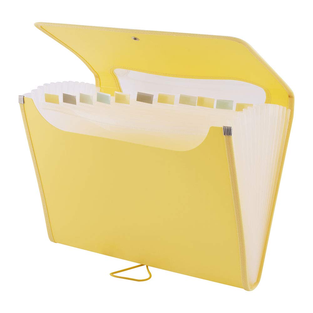 D.RECT 5590 Expandable Expandable Document Folders 12 Compartments A4 Yellow