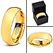 Charming Jewelers Tungsten Wedding Band Ring 7mm Men Women Comfort Fit 18k Yellow Gold Dome Polished Size 7.5