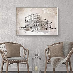 Floating Framed for Living Room Bedroom Hand Painted Building for