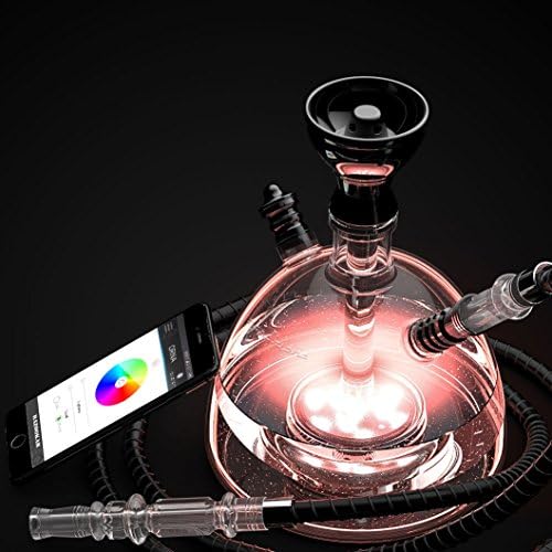 NARSHISHA - Modern Acrylic Hookah With Bluetooth RGB LED Light Base (Black)