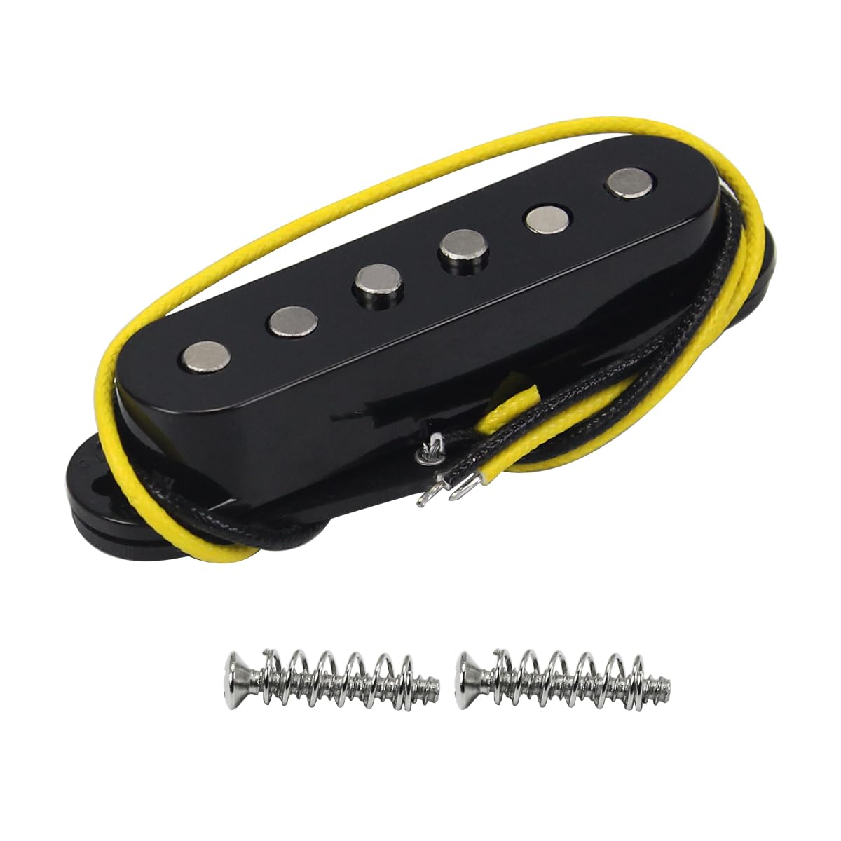 FLEOR Single Coil Pickup Alnico 5 ST Pickups Bridge Guitar Pickups Staggered for ST SQ Electric Guitar, Black