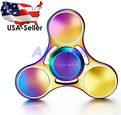 Fidget Spinner 2017 USA New Style Rainbow Colorful Metal Stainless Steel Hand Toy Quiet High Speed Bearing Focus ADD ADHD Autism Anxiety Reduce Stress Relief Boredom Killing Time Toys