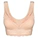 Intimate Portal Women Beaute Cotton Lace Wire Free Leisure Bralette Beige 36D 38B 38C