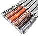 La Cote 6 Piece Steak Knives Set Japanese Stainless Steel Pakka Wood Handle In Bamboo Storage Box (6 PC Steak Knife Set - Multi)