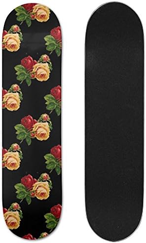 JIN HUA XU Unisex Skateboard Longboard Personalized Roses Single-sided Printing Skateboards Hip-hop Fashion Skateboards
