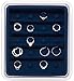 Neatnix Stax Jewelry Ear Ring Hoops & Rings Organizer Tray, Midnight Blue