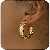 14K Gold Plated Hoop Earrings for Women,Hypoallergenic Lightweight Hoops, Classic Vintage Dainty Everyday Earrings, Minimalist Fine Jewelry Gift