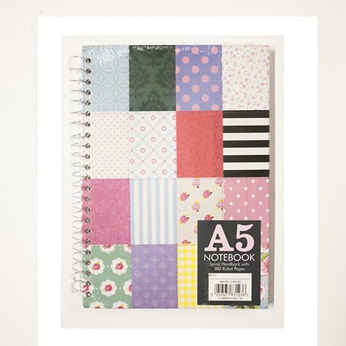 A5 Notebook Spiral Bound Hardback 300 Ruled Pages (Patches) Amazon.co