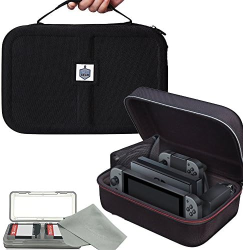 Nintendo Switch Hard Travel Case with Cleaning Cloth and SD Card Case - Holds Switch Accessories