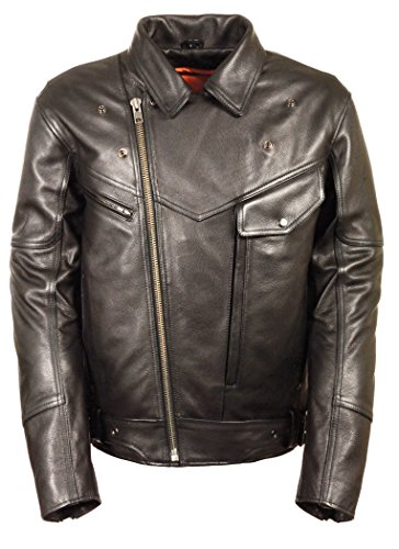 Milwaukee Leather Men's Motorcycle Jacket with Utility Pocket (Black, 4X-Large)