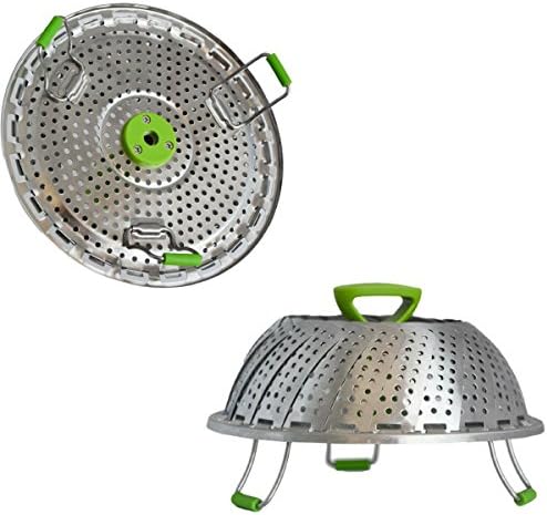 Vegetable Steamer Basket for Pot. Best Fordable Black Decker stainless steel Steaming Tool Fruit and Veggies insert fit Large-Small Steaming Container-perfect Steamed Experience (Other, large)