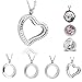PiercingJ Round Heart Stainless Steel Locket Floating Charm Pendant Necklace - 21.5