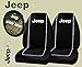 Jeep Logo PAIR Front Bucket Seat Covers & Jeep Comfort Grip Steering Wheel Cover & Jeep Keychain