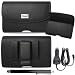 Horizontal Executive Leather Case with Magnetic closure with belt clip loops for Kyocera DuraForce E6560 E6762 Comes with stylus pen and Car Charger.
