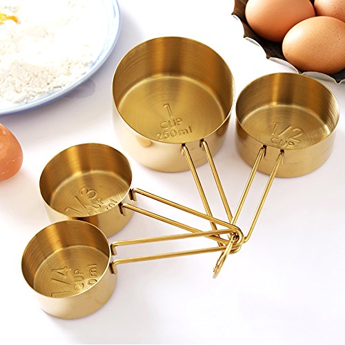image for Homestia Stainless Steel Measuring Cups and Spoons Set of 8 Pcs Baking