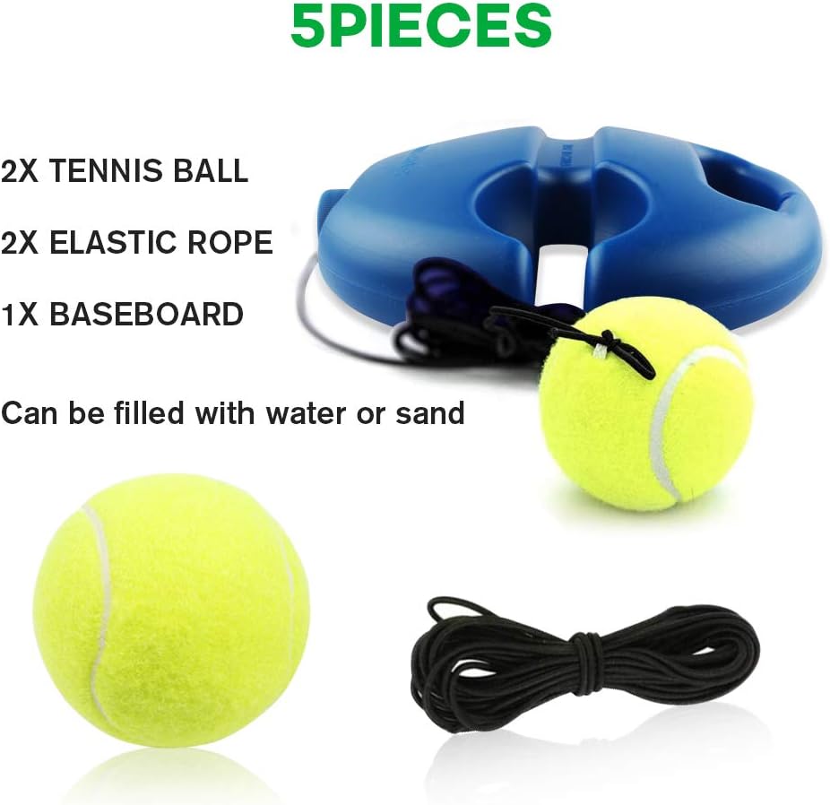 Chriffer Solo Tennis Trainer Rebound Ball for Self Tennis Practice Training Tool with 2 String Balls & Elastic Ropes for Beginners, Kids, Adults' Self-Study Practice : Sports & Outdoors